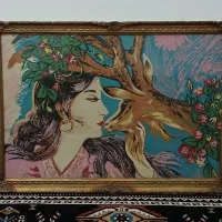 تابلو کوبلن و موکت آبی رنگ