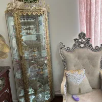 بوفه و اینه کنسول و شمعدان و ساعت ایستاده برنز نو