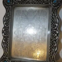 سینی پایه دار گل برجسته آکبند