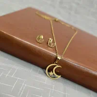نیمست گوشواره و گردنبند ماه و ستاره ، استیل