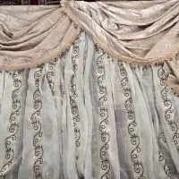 پرده حریر طرح دار با والان دوطرف و بالا