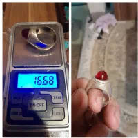 انگشتر نقره یاقوت کله قندی