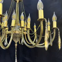 نمونه لوستر برنجی کلاسیک/لوستر ارمغان ساده برنجی