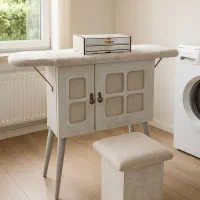 میز اتو و چرخ خیاطی پایه تی وی