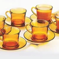 فنجان نعلبکی چای خوری دورالکس عسلی فرانسه قدیمی