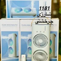 پنکه دو فن چرخشی شارژی و وپنکه مه پاش