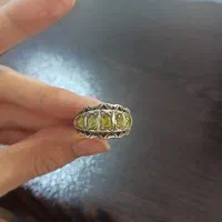 انگشتر نقره  با سنگ زمرد
