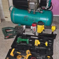 پمپ باد۲۵اره چکشی میخکوب منگنه اره زنجیری شارژی