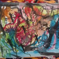 نقاشی اکسپرسیونیسم انتزاعی اریجینال ابرنگ