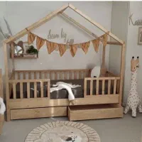تخت کلبه چوبی منتسوری سیسمونی کد 7077