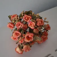 سه عدد دسته گل مصنوعی خارجی(قرمز و زرد)