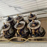 قندان سرمه ای طلا کوب انتیک اصلی