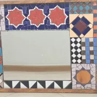 آینه طرح سنتی و کاشی‌کاری 50×70 سانت .فروش فوری