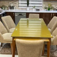میز ۶نفره نهار خوری تمام راش با رنگ خارجی