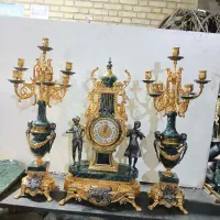 ساعت و شمعدان عقابی طلایی قالب سنگین
