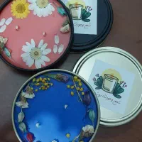 شمع های معطر با تزیین گل طبیعی