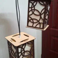 لوستر چوبی قهوه ای