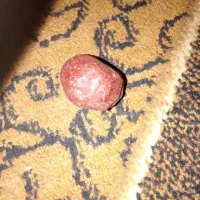 دو عدد سنگ یکی سنگ قرمز یکی هم سنگی که نقش طاووس