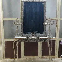 آینه وشمعدان برنجی قدیمی