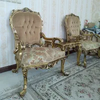 مبل استیل (سلطنتی) چوب راش ورق طلا ۹ نفره