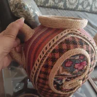 فروش وسایل تزئینی سفالی با روکش دستبافت و چوبی