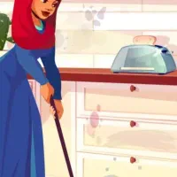 خانم ۳۰ ساله خدمتکار نظافتکار دیزاینر مهماندار