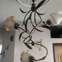 لوستر ۴ شاخه فلزی مدل برگ