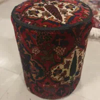 پاف استوانه ای سنتی با فرش دستباف