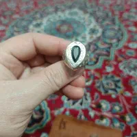 دو عدد انگشتر نقره با سنگ طبیعی وزن ۳۶ گرم