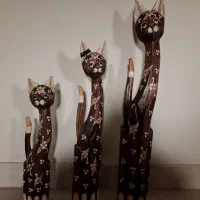 مجسمه چوبی گربه