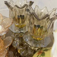یک جفت شمعدونی کریستال