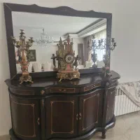 آینه و کنسول بهمراه  شمعدون و ساعت