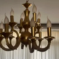 لوستر طلایی قدیمی|لوستر و چراغ آویز|اصفهان, باب الدشت|دیوار