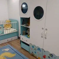 تخت و کمد کودک نوجوان برند ساحل چوب