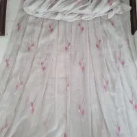 پرده حریر طرح گل دار در حدنو