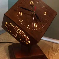 آباژور ساعتی چوبی