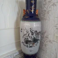 گلدان  چینی سورمه ای