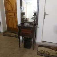 ویترین چوبی وآینه کنسول تمام چوب