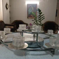 لوستر شیک استیل و کریستال