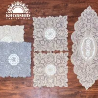 رومیزی سه تیکه دانتل مخمل ایرانی طرح النا