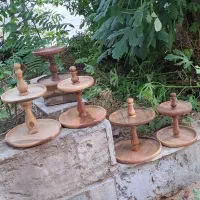 استند ۲طبقه،ظروفچوبی،کاسه،بشقاب