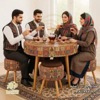 میز و پاف میزصبحانه میز قهوه خوری تخت سنتی