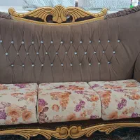 مبل ۷ نفره استیل به همراه میز وسط و عسلی ها