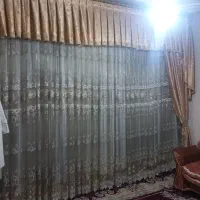 پرده حریر با دستک ویالان