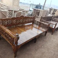 تخت سنتی چوبی نو رنگ براق ۷پاپه روسی با ضمانت