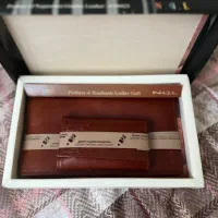 ست کیف پول و جاکلیدی چرم طبیعی کاملا نو مناسب هدیه
