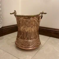 سطل اشغال مسی قدیمی