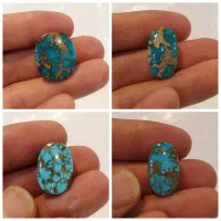 فیروزه سبز آبی رگه طلایی ، فوق العاده خوشرنگ