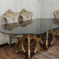میز ناهارخوری سلطنتی ۸ نفره + ۴ صندلی سالم وتمیز