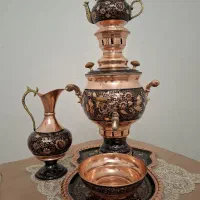 فروش ست سماور مسی دست‌ساز الماس‌تراش
